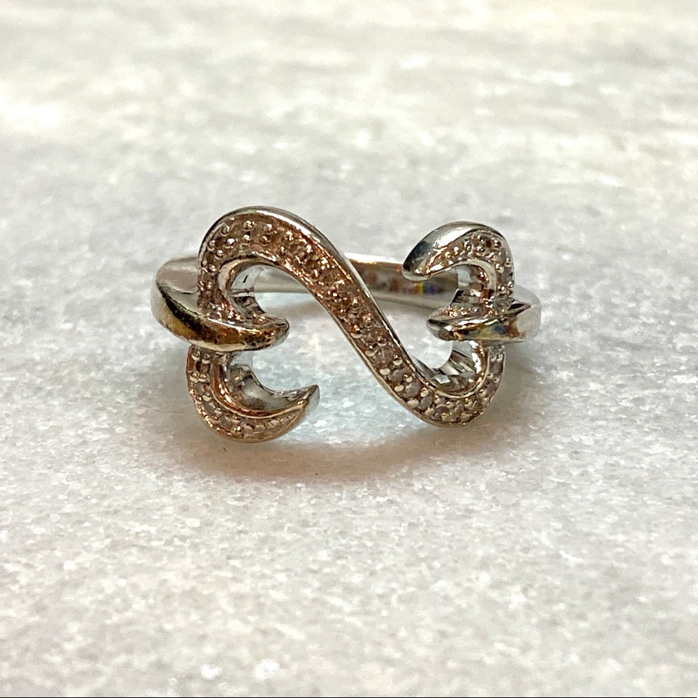 Jane Seymour Diamond Open Hearts Ring - Sterling